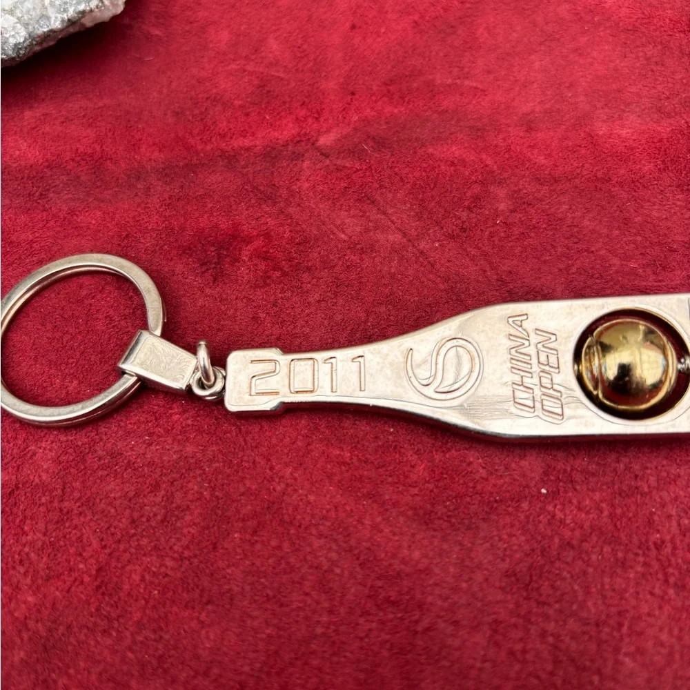 2011 China Open Silver Keychain with Gold Ball Accent